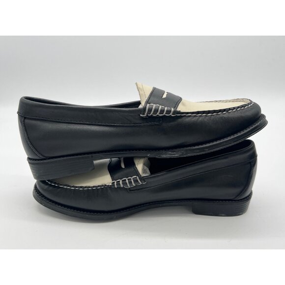 G.H. Bass Womens Black & White Penny Loafers Size 6M Leather Classic Slip-On Sho - Picture 11 of 11